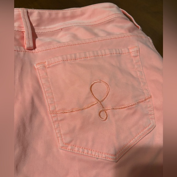 Lilly Pulitzer Worth Skinny Cheeky Melon Peach SATEEN Pants Jeans 14 - Picture 8 of 8